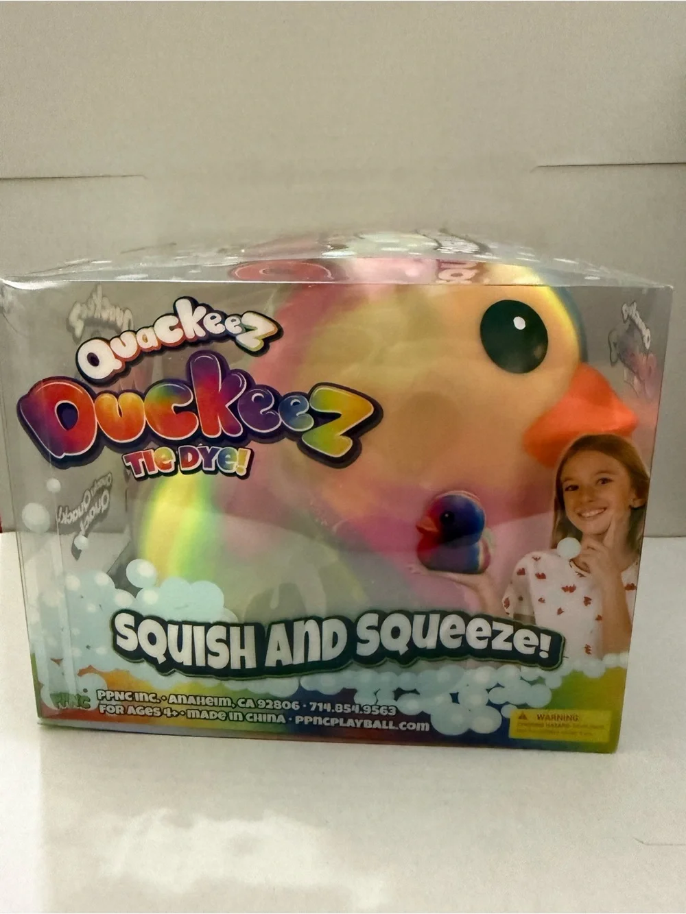 Quackeez Tie Dye Squishy Duck Sensory Toy - Multicolor